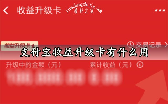 支付宝收益升级卡有什么用