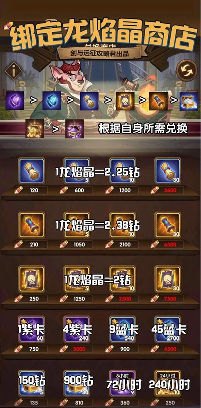 剑与远征龙焰晶换什么东西划算 龙焰晶兑换奖励推荐分析