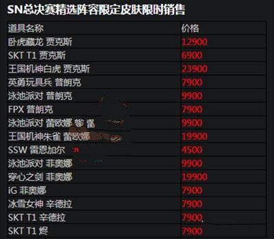 英雄联盟双11全场半价皮肤介绍 双11半价皮肤买哪些