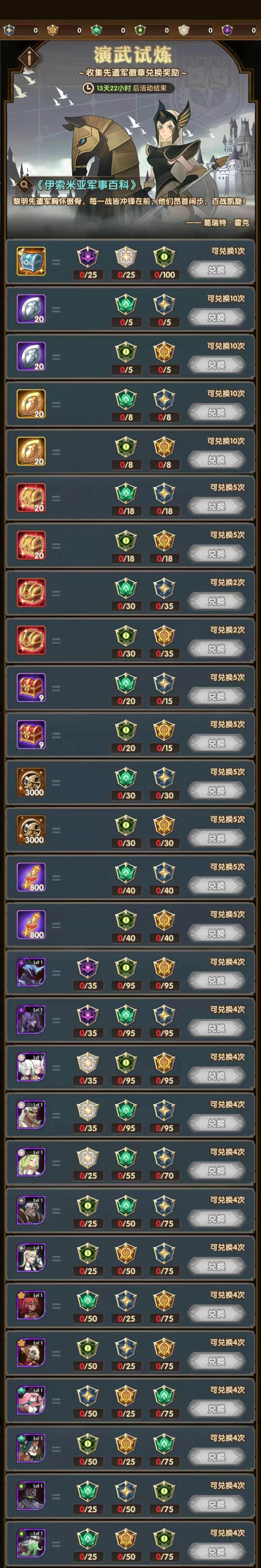 剑与远征演武试炼攻略 演武试炼兑换怎么换