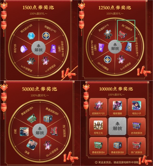 王者荣耀组队消费活动奖池