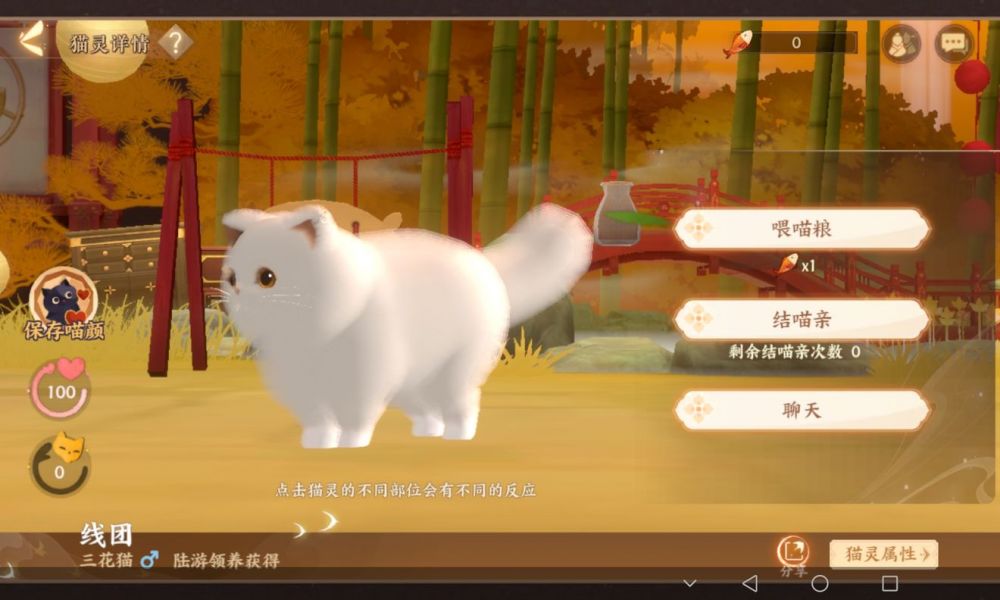 忘川风华录撸猫界面