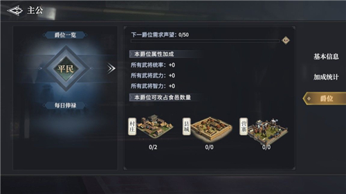七雄纷争爵位升级方法 爵位系统玩法攻略